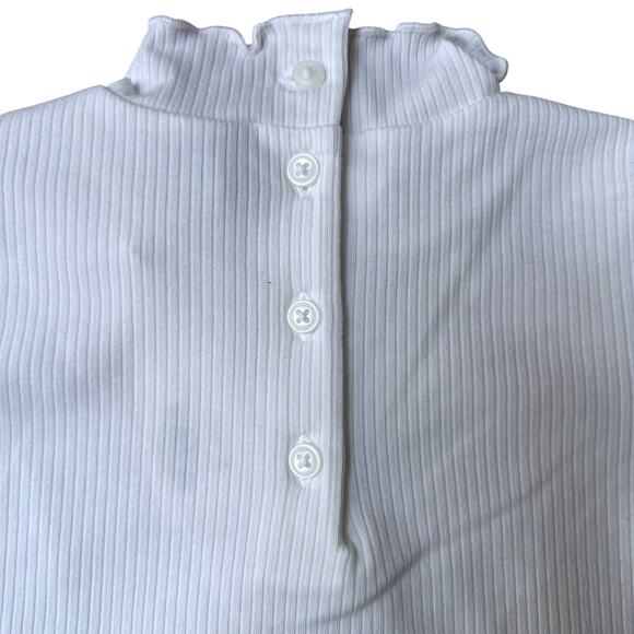 Janie and Jack Ribbed Balloon Sleeve Turtleneck, Size 5, Jet Ivory - Picture 8 of 10